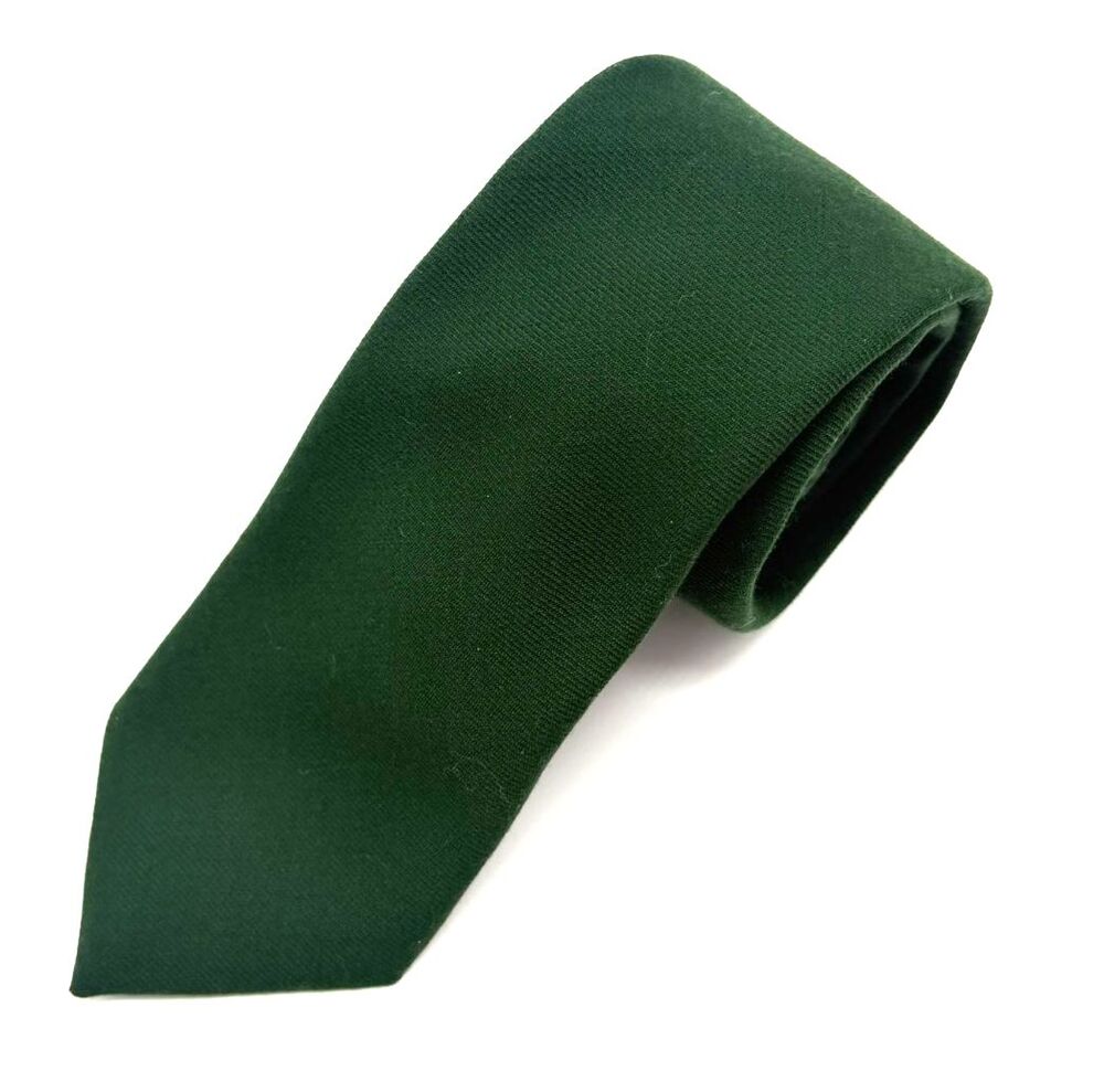 Vintage Briar Tie Green Wool Woven In Scotland Hand Fashioned Mens Necktie